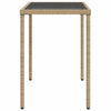 Beiger Gartentisch Marghiolisa 115x54x74cm (Glasplatte Polyrattan)