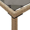 Beiger Gartentisch Marghiolisa 115x54x74cm (Glasplatte Polyrattan)