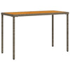 Grauer Gartentisch Akazie Tischplatte Marghiolisa 115x54x74cm (Polyrattan)