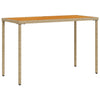 Beiger Gartentisch mit Holzplatte Marghiolisa 115x54x74cm (Polyrattan)