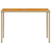 Beiger Gartentisch mit Holzplatte Marghiolisa 115x54x74cm (Polyrattan)