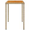 Beiger Gartentisch mit Holzplatte Marghiolisa 115x54x74cm (Polyrattan)