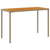 Beiger Gartentisch mit Holzplatte Marghiolisa 115x54x74cm (Polyrattan)