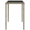 Grauer Gartentisch mit Glasplatte Marghiolisa 115x54x74cm (Polyrattan)