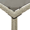 Grauer Gartentisch mit Glasplatte Marghiolisa 115x54x74cm (Polyrattan)