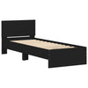 Schwarzes Bettgestell mit Kopfteil Dariu 90x200cm (Holz)
