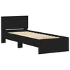 Schwarzes Bettgestell mit Kopfteil Dariu 75x190cm (Holz)
