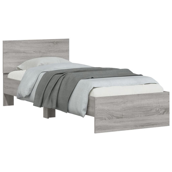 Bettgestell Sonoma Grau mit Kopfteil Dariu 75x190cm (Holz)