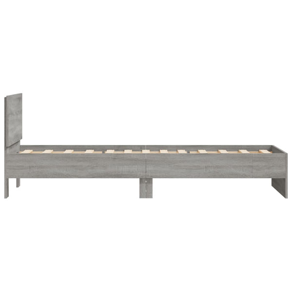 Bettgestell Sonoma Grau mit Kopfteil Dariu 75x190cm (Holz)