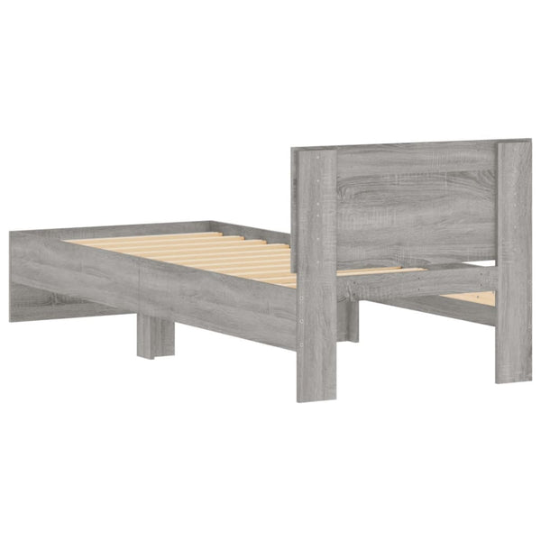 Bettgestell Sonoma Grau mit Kopfteil Dariu 75x190cm (Holz)