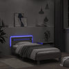 Graues Sonoma Bettgestell mit Kopfteil und LED-Beleuchtung Aura 100x200cm