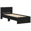 Schwarzes Bettgestell mit Kopfteil und LED-Beleuchtung Galasel 75x190cm