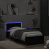 Schwarzes Bettgestell mit Kopfteil und LED-Beleuchtung Galasel 75x190cm