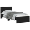 Schwarzes Bettgestell mit Kopfteil und LED-Beleuchtung Galasel 75x190cm