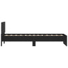 Schwarzes Bettgestell mit Kopfteil und LED-Beleuchtung Galasel 75x190cm