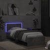 Betongraues Bettgestell mit Kopfteil und LED-Beleuchtung Galasel 75x190cm