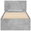 Betongraues Bettgestell mit Kopfteil und LED-Beleuchtung Galasel 75x190cm