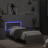 Graues Bettgestell mit Kopfteil und LED-Beleuchtung Galasel 75x190cm (Sonoma)