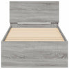 Graues Bettgestell mit Kopfteil und LED-Beleuchtung Galasel 75x190cm (Sonoma)