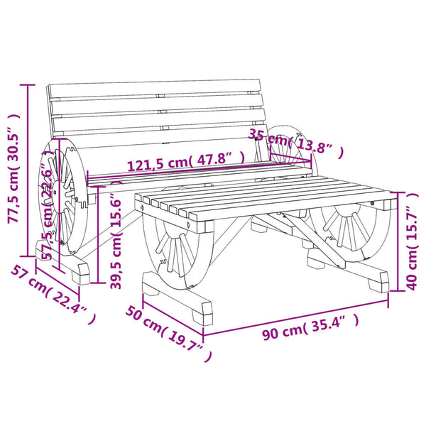 2-teiliges Vester Loungemöbel-Set (Fichte)