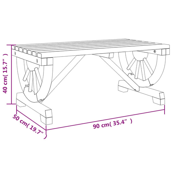 Pamfiliuc Gartencouchtisch 90x50x40cm (Fichte)