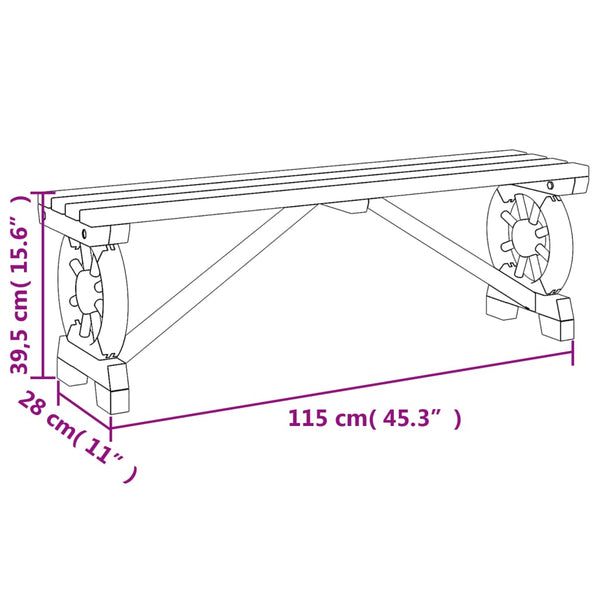 Viertel Gartenbank 115cm (Fichte)