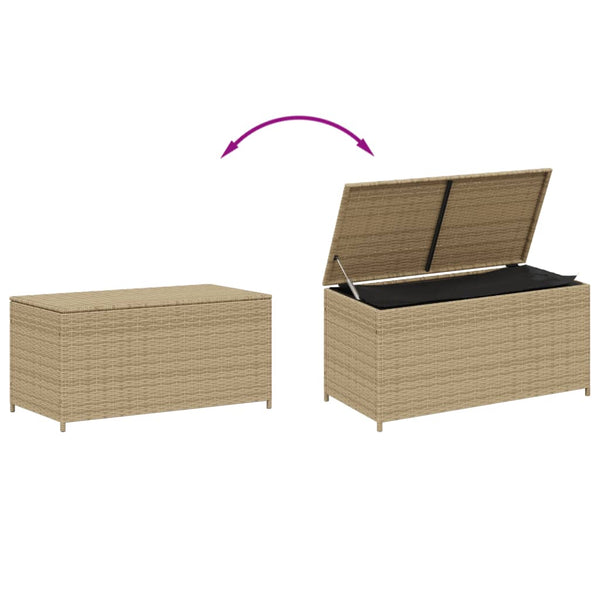 Beige Gartenaufbewahrungsbox Dulcineia 190 l (Polyrattan)