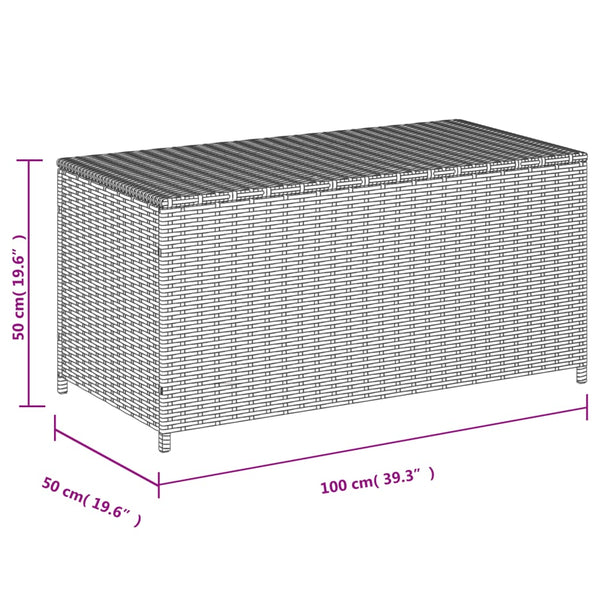 Beige Gartenaufbewahrungsbox Dulcineia 190 l (Polyrattan)