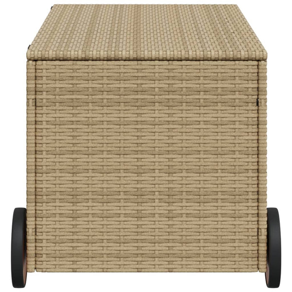 Beige puutarhan säilytyslaatikko Dulcineia 190 l (pyörillä polyrottinki)