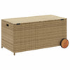 Beige puutarhan säilytyslaatikko Dulcineia 190 l (pyörillä polyrottinki)