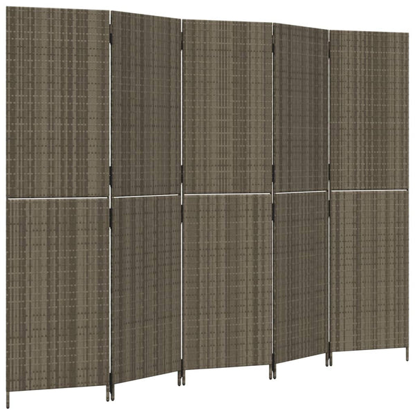 Raumteiler Dacia Grau (Polyrattan, 5 Paneele)