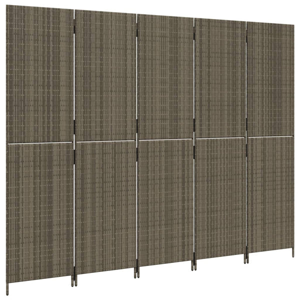 Raumteiler Dacia Grau (Polyrattan, 5 Paneele)