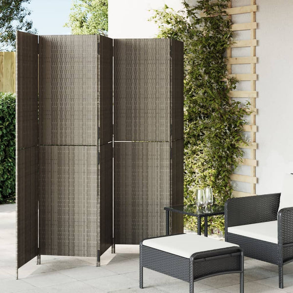 Raumteiler Dacia Grau (Polyrattan, 5 Paneele)
