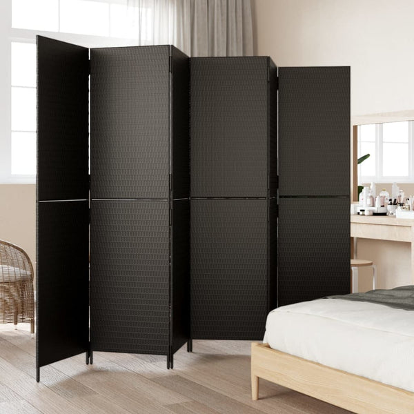 Dacia Raumteiler, schwarz (6 Paneele Polyrattan)