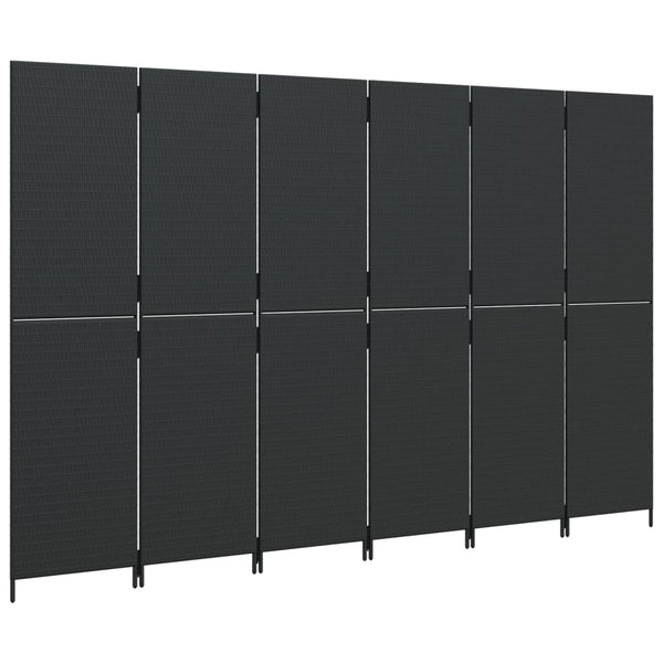 Dacia Raumteiler, schwarz (6 Paneele Polyrattan)