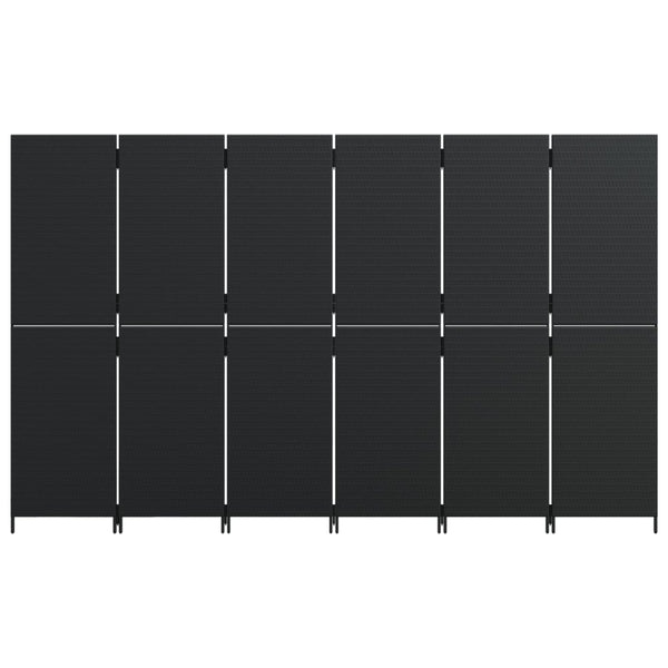 Dacia Raumteiler, schwarz (6 Paneele Polyrattan)