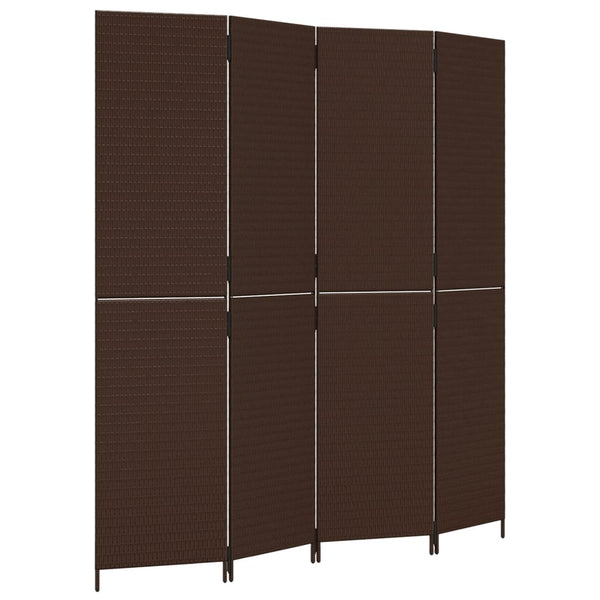 Dacia-Raumteiler braun (4 Paneele, Polyrattan)