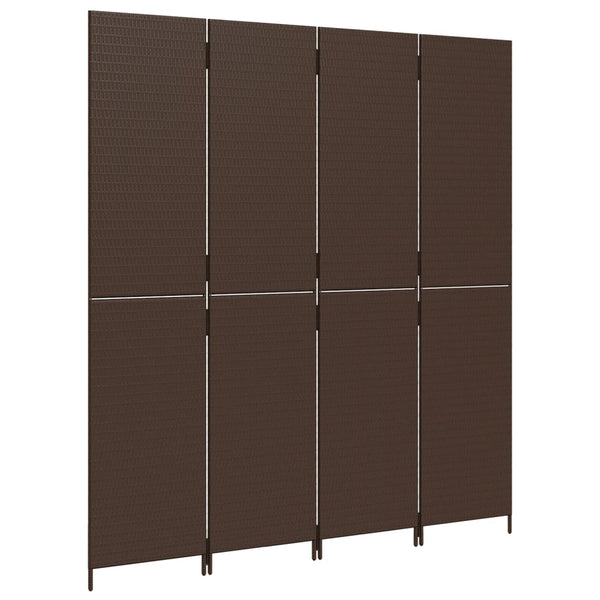 Dacia-Raumteiler braun (4 Paneele, Polyrattan)