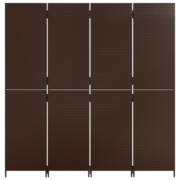 Dacia-Raumteiler braun (4 Paneele, Polyrattan)