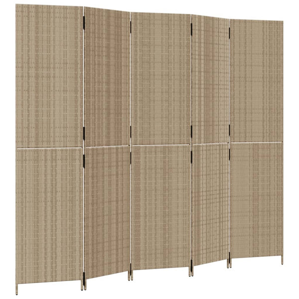 Beiger Dacia Raumteiler (Polyrattan, 5 Paneele)
