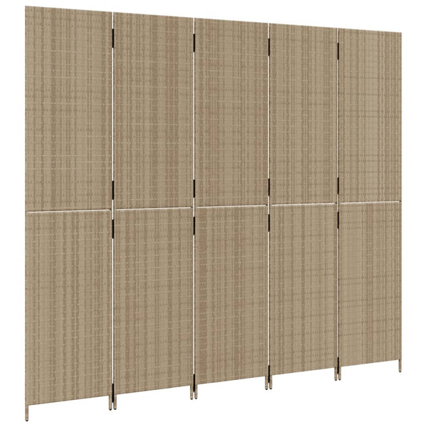 Beiger Dacia Raumteiler (Polyrattan, 5 Paneele)