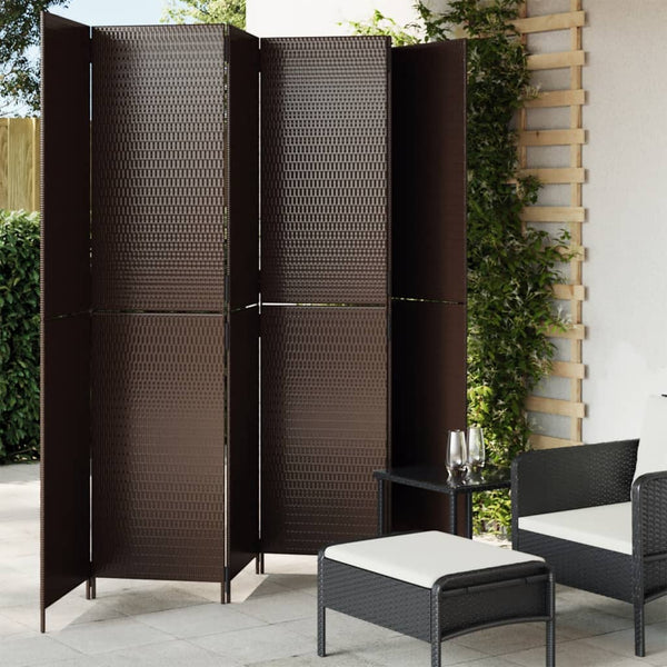 Dacia brauner Raumteiler (6 Paneele Polyrattan)