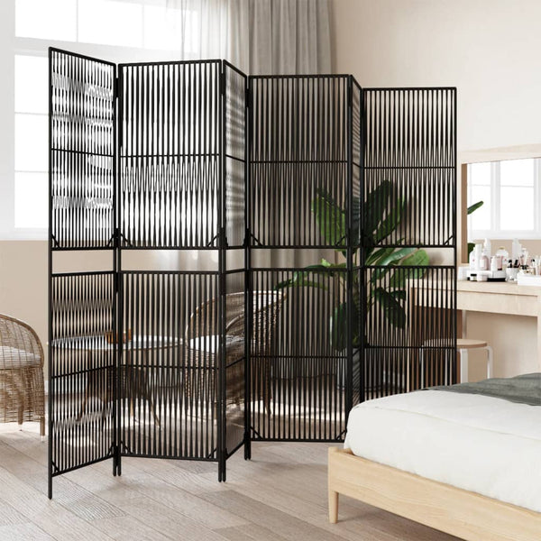 Raumteiler Dacia schwarz (6 Paneele Polyrattan)