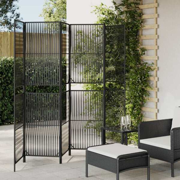 Raumteiler Dacia schwarz (6 Paneele Polyrattan)