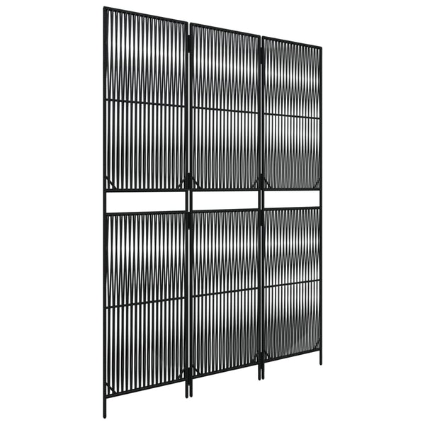 Schwarzer Raumteiler Dacia (3 Paneele Polyrattan)
