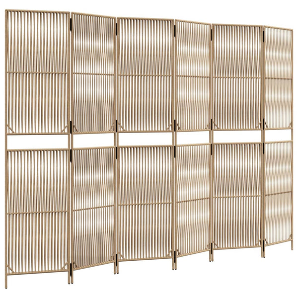 Dacia beige Raumteiler (6 Paneele Polyrattan)