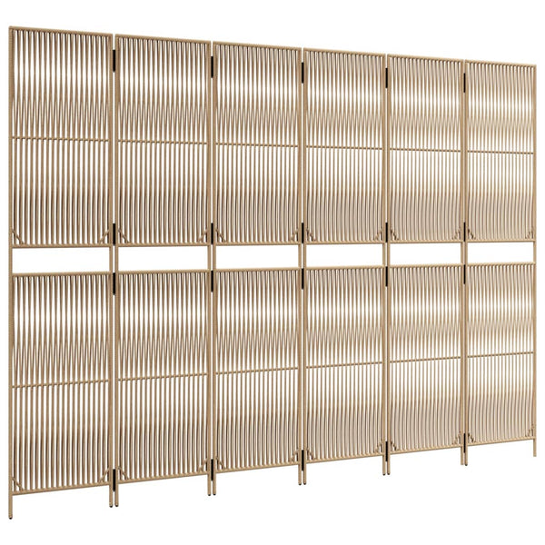 Dacia beige Raumteiler (6 Paneele Polyrattan)