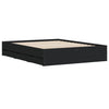 Schwarzes Bettgestell mit Schubladen Reo 150x200cm (Holz)
