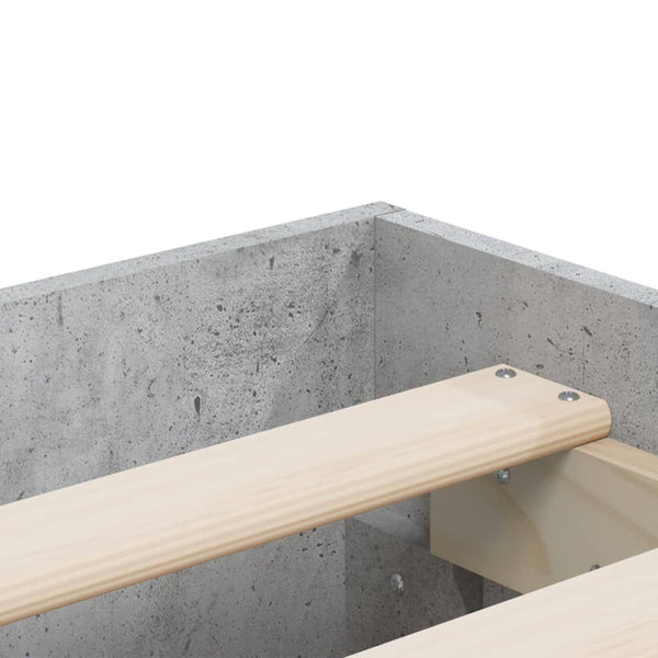 Bettgestell Betongrau mit Schubladen Reo 140x200cm (Holz)