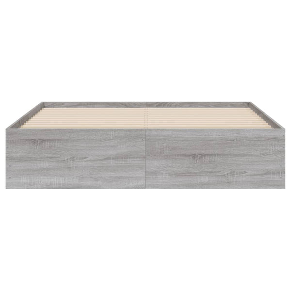 Bettgestell Reo 140x200cm mit Schubladen, grau (Holz)